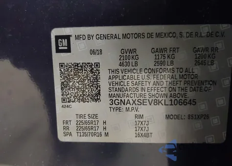 2019 Chevrolet Equinox Ls from USA, damaged, VIN 3GNAXSEV8KL106645
